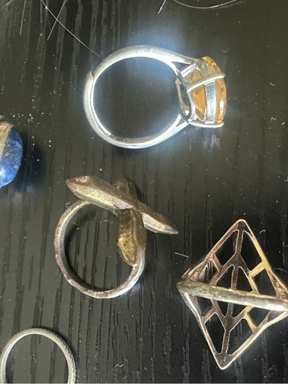 Sterling Silver Ring with Yellow Citrine Gemstone